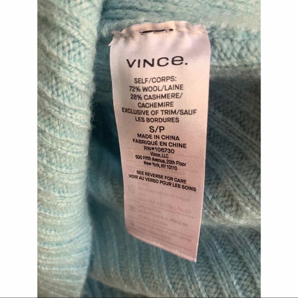 Vince blue mock neck wool/cashmere sweater - Picture 6 of 6